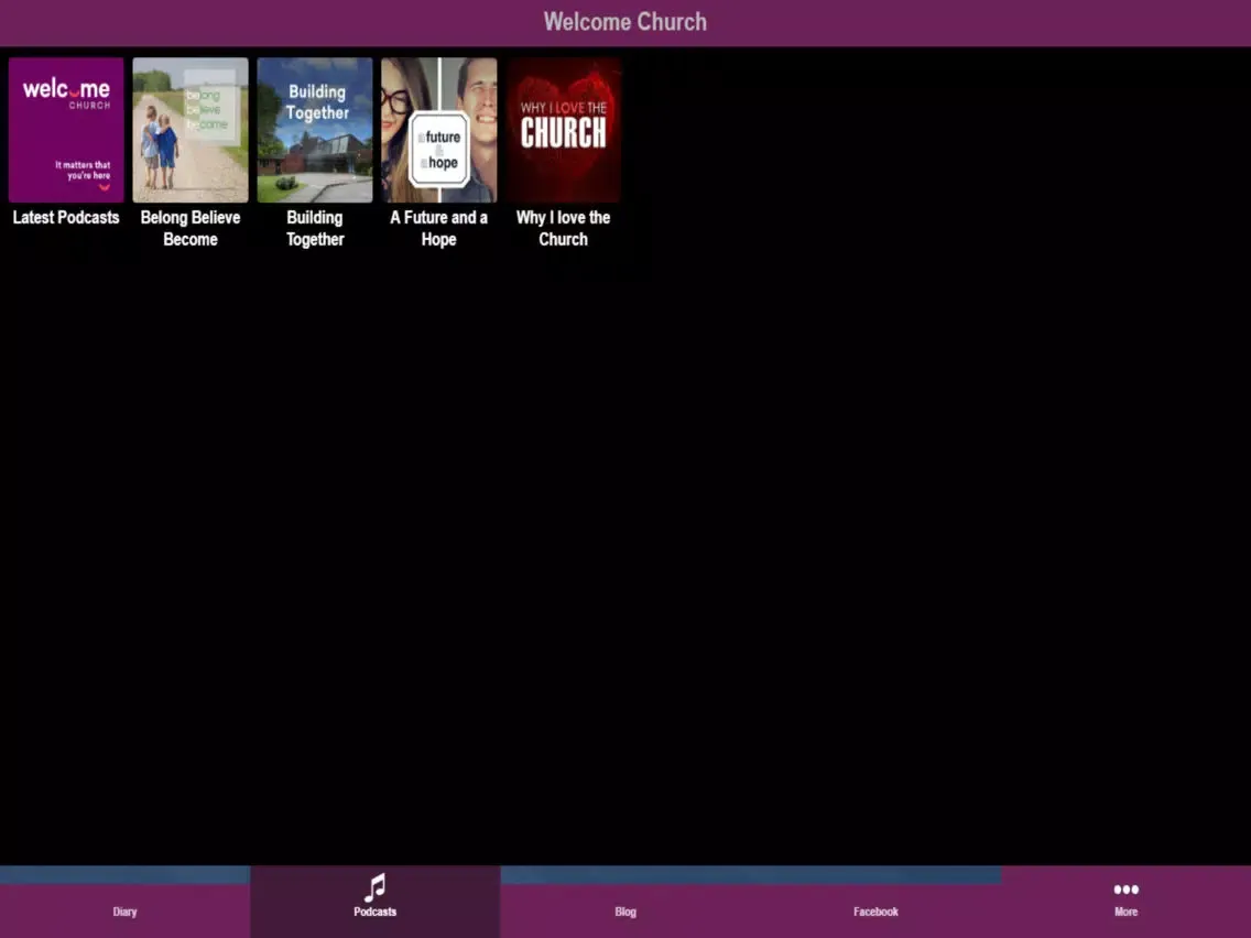 Tangkapan skrin Welcome Church iPad 