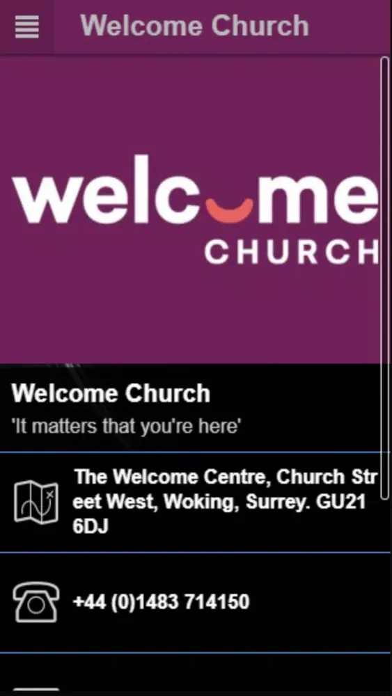 Tangkapan skrin Welcome Church