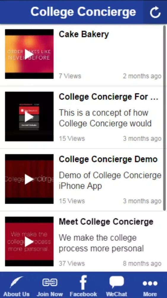 College Concierge App Screenshots