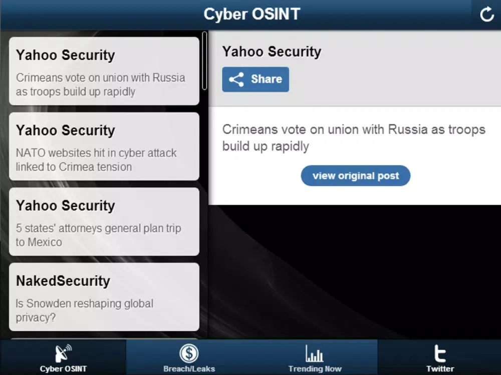 Cyber OSINT iPad  Ekran Görüntüleri