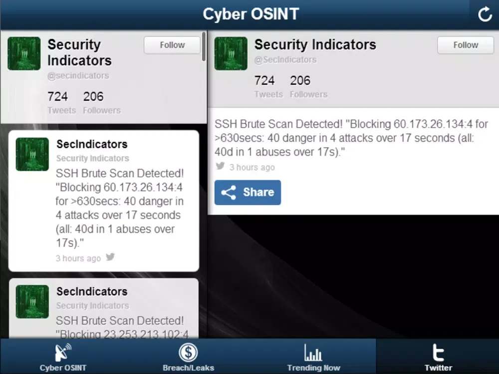 Cyber OSINT iPad  Ekran Görüntüleri