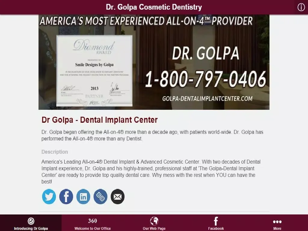 Dr Golpa Cosmetic Dentistry iPad 应用截图