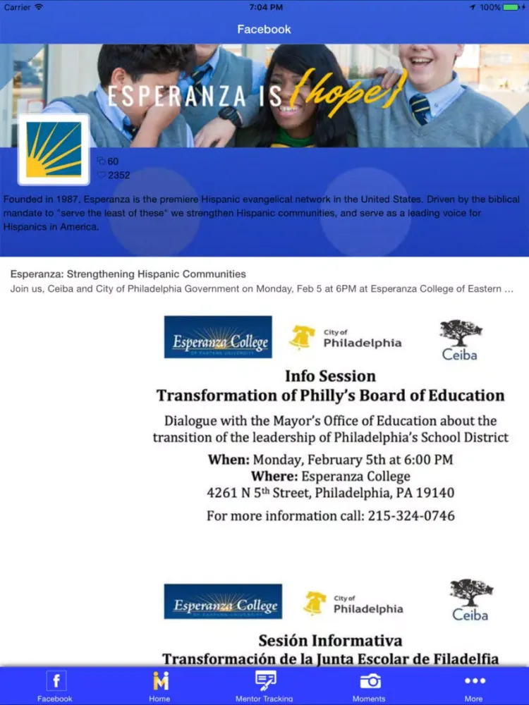 Esperanza Mentors iPad 應用截圖