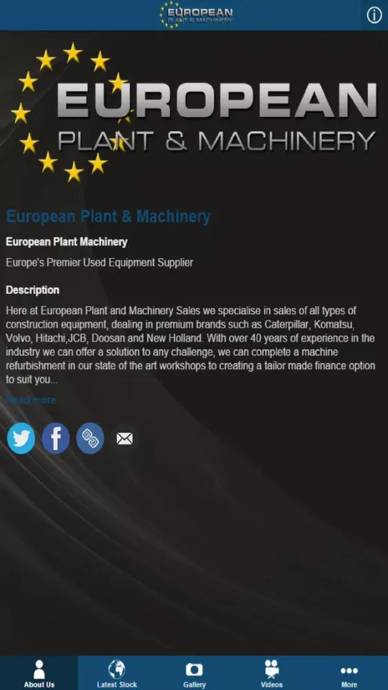 Tangkapan layar European Plant and Machinery
