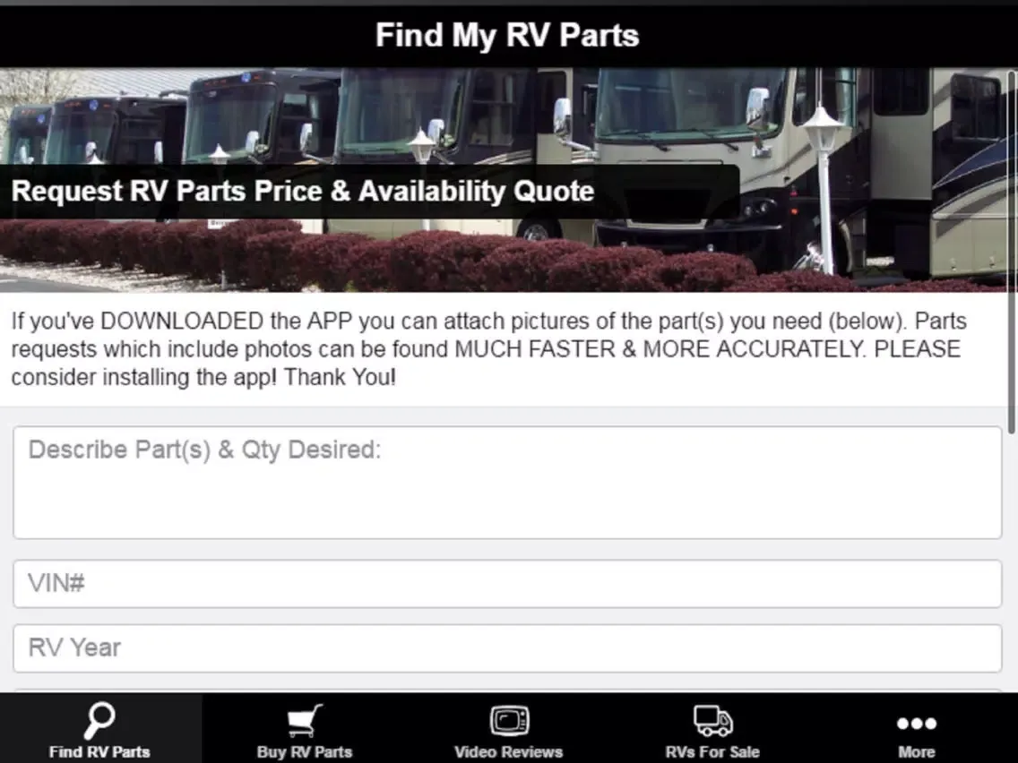 Capturas de pantalla de RV Parts: Find My RV Parts iPad 