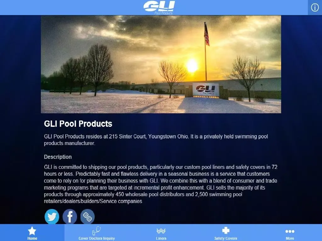 Capturas de pantalla de GLI Pool Products iPad 