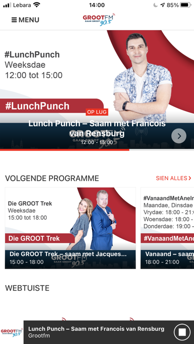 Tangkapan skrin GROOTfm 90.5