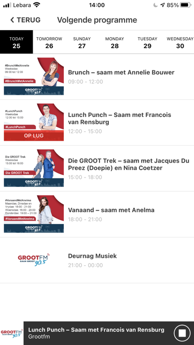 Tangkapan skrin GROOTfm 90.5