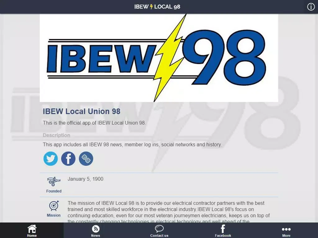 IBEW Local Union 98 iPad  स्क्रीनशॉट