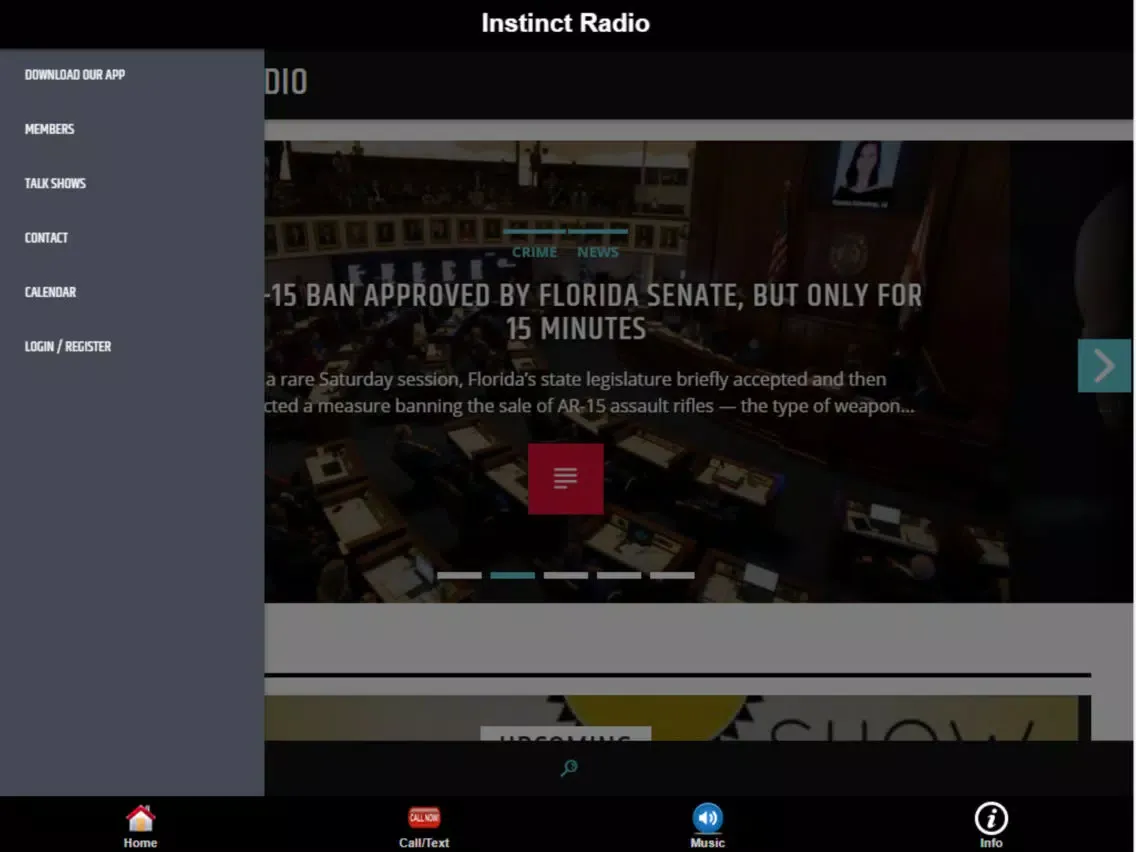 Capturas de tela do Instinct Radio App iPad 