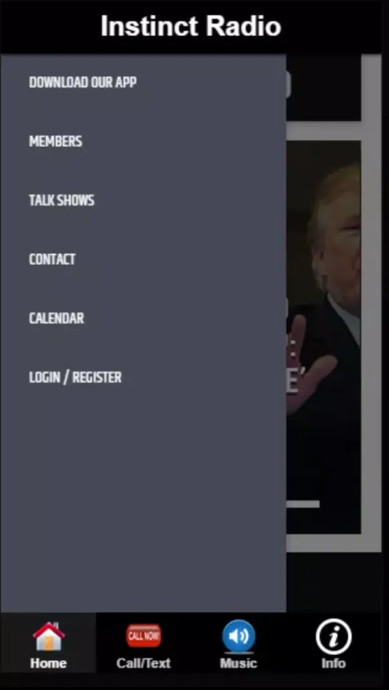 Capturas de tela do Instinct Radio App