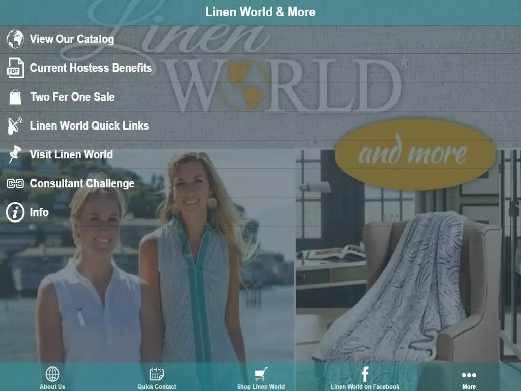 Tangkapan skrin Linen World & More iPad 