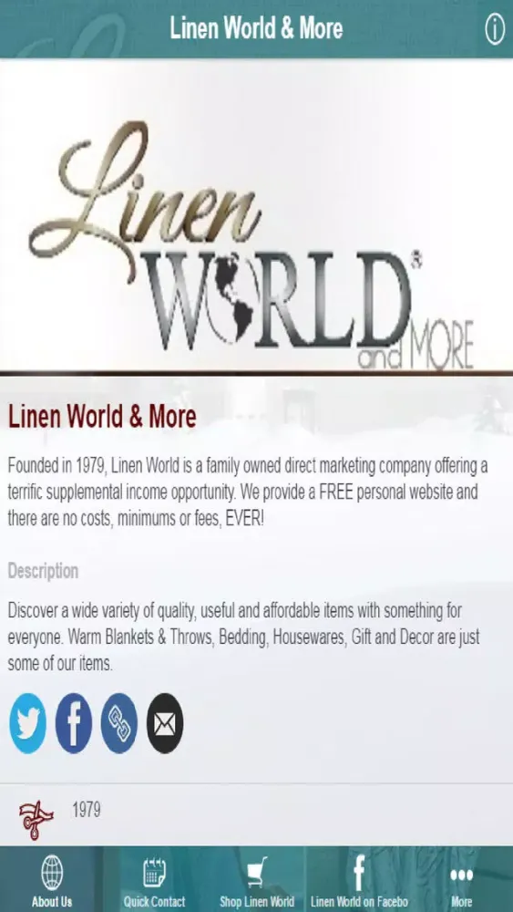 Tangkapan skrin Linen World & More