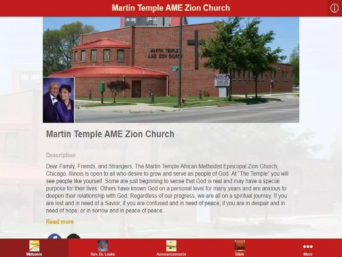 Tangkapan skrin Martin Temple AME Zion Church iPad 