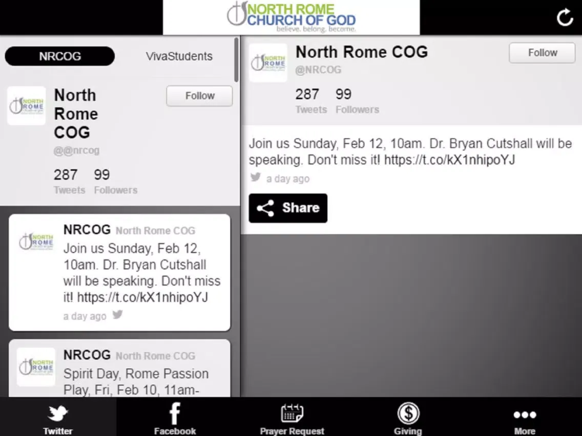 North Rome Church of God iPad 应用截图
