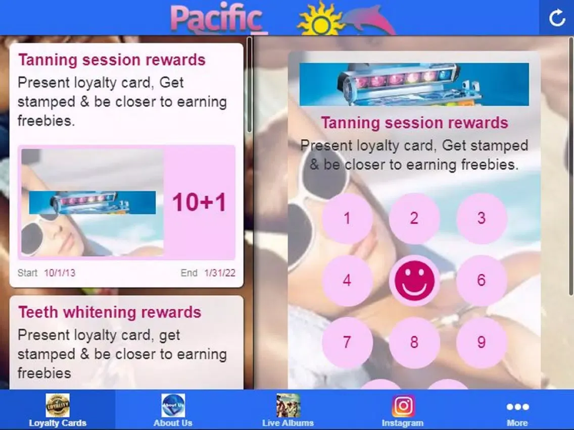 PACIFIC TANNING iPad  Screenshots