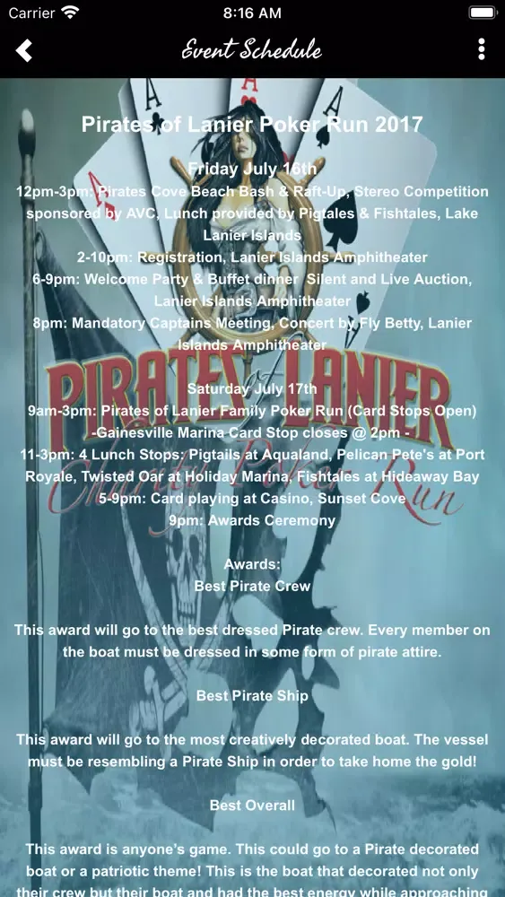 Ảnh chụp màn hình của Pirates of Lanier Poker Run
