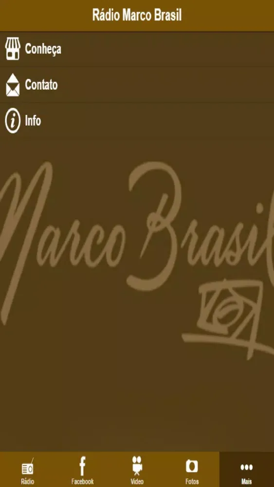 Capturas de tela do Rádio Marco Brasil
