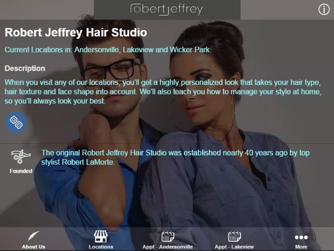 Zrzuty ekranu Robert Jeffrey Hair Studio iPad 