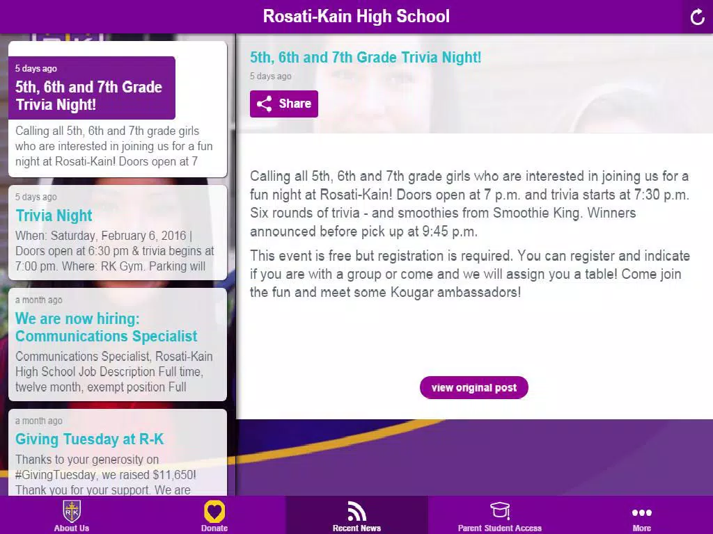 Скриншоты Rosati-Kain High School iPad 
