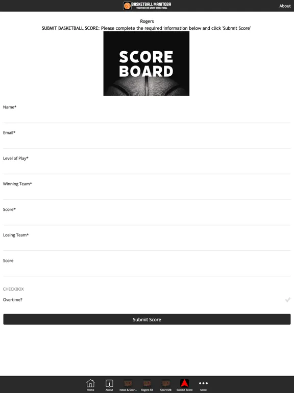Basketball Manitoba Scoreboard iPad  Screenshots