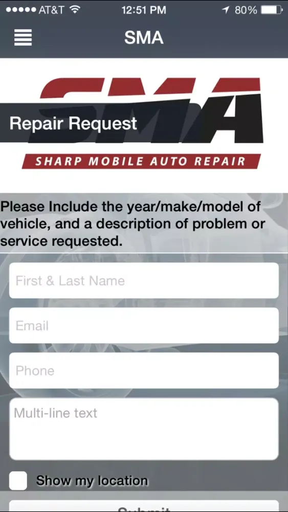 Sharp Mobile Auto Repair Screenshots