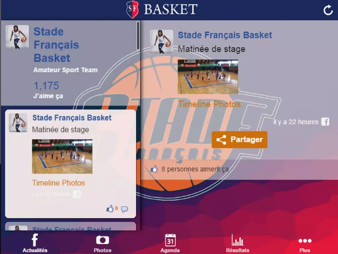 Stade Français Basket iPad  Screenshots