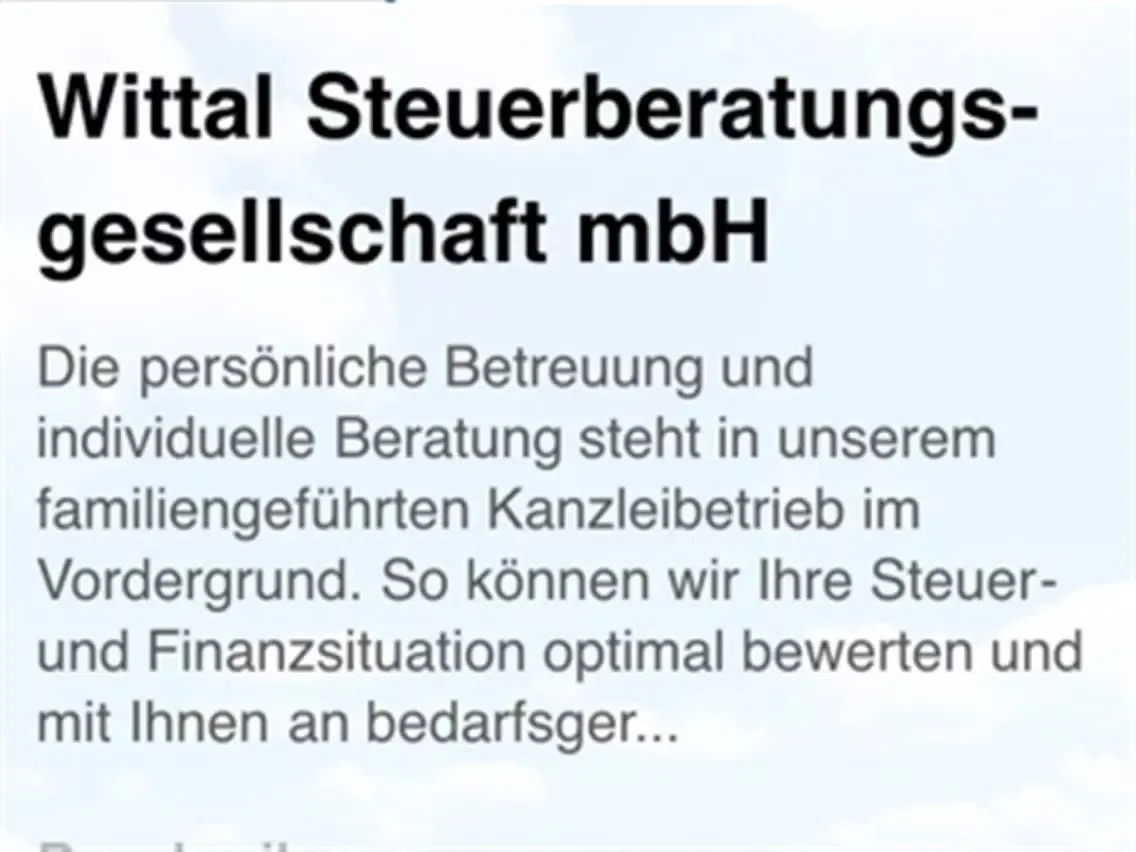Tangkapan skrin Wittal Steuerberatungsgesellschaft mbH iPad 