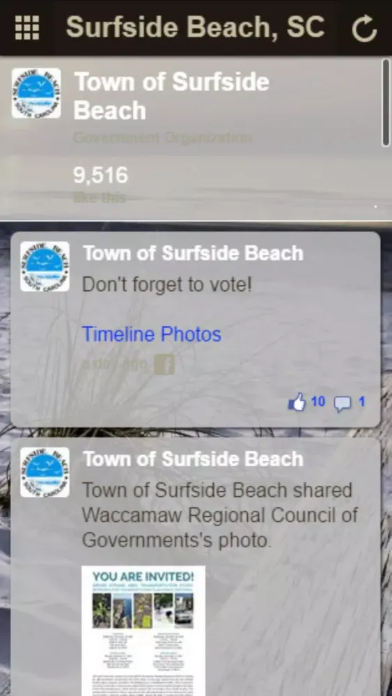 Capturas de tela do Town of Surfside Beach, SC
