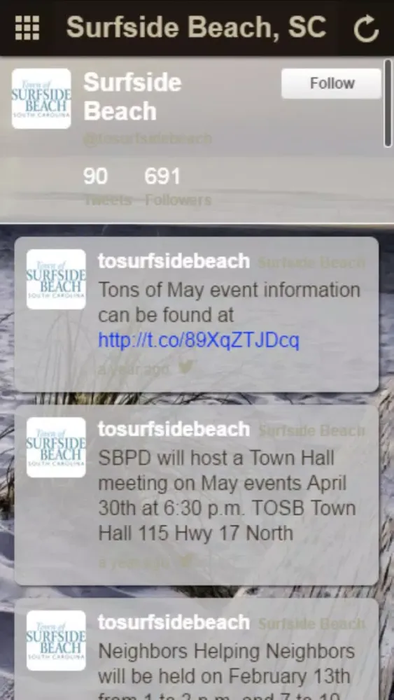 Capturas de tela do Town of Surfside Beach, SC