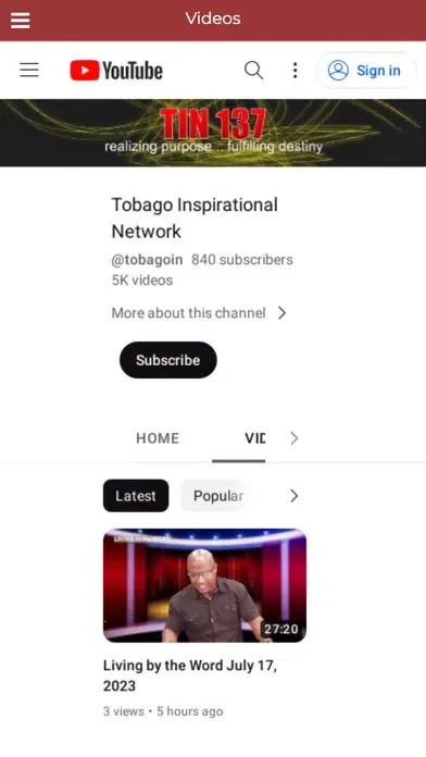 Captures d'écran de Tobago Inspirational Network