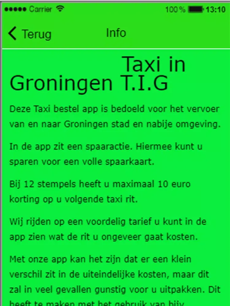 ภาพหน้าจอของ TAXI IN GRONINGEN iPad 