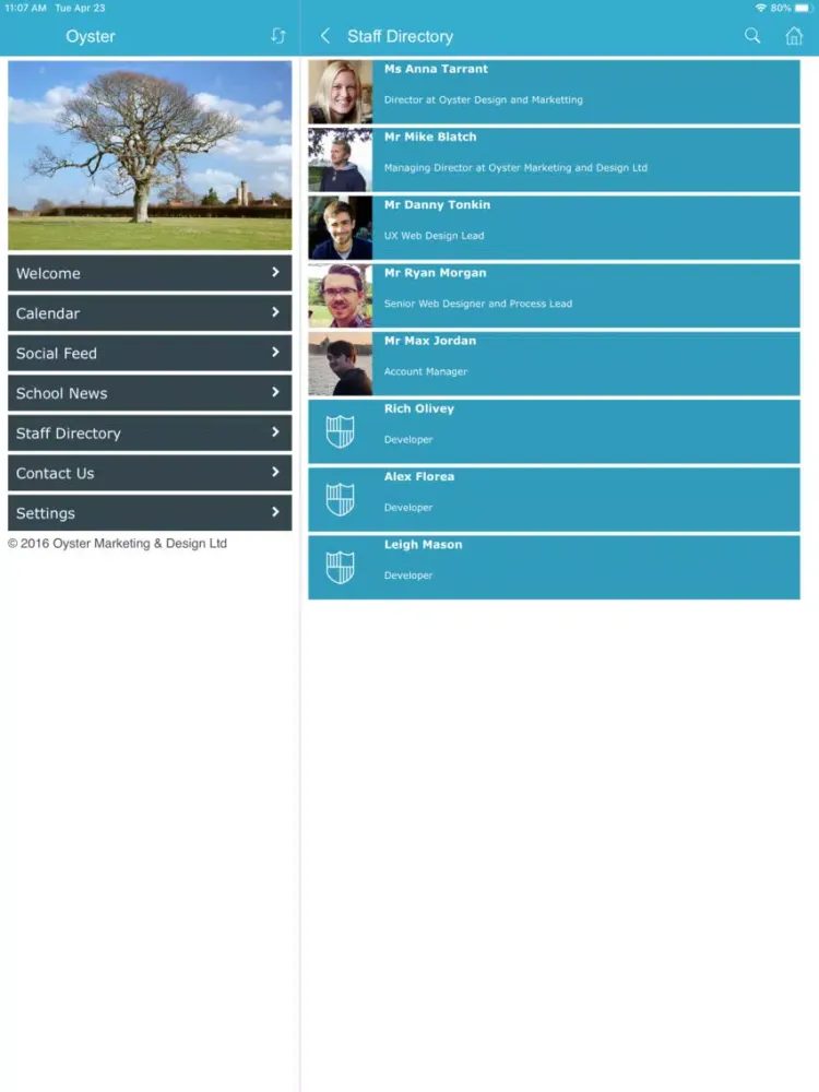 Oyster Marketing & Design iPad  स्क्रीनशॉट