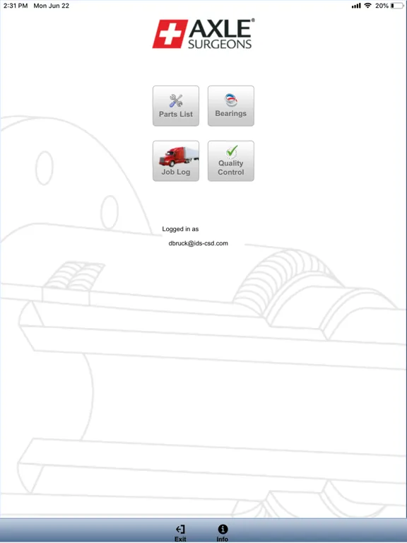 Tangkapan skrin Axle Surgeons Mobile iPad 