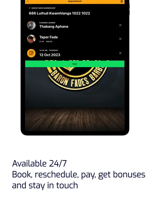 Zrzuty ekranu Baron Fades Barbershop iPad 