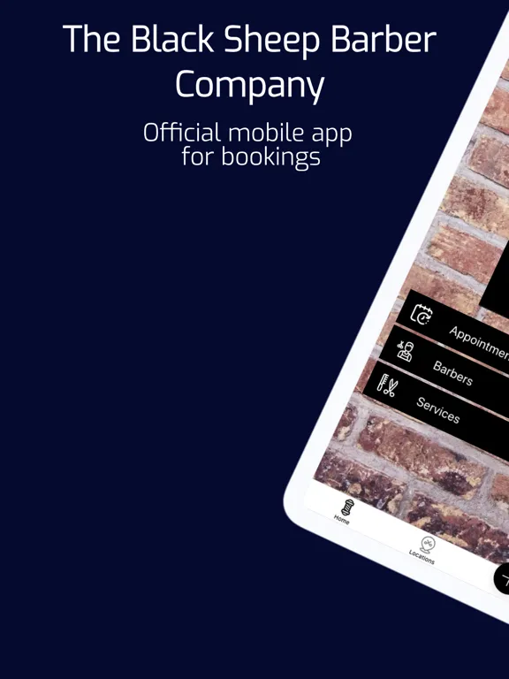 Tangkapan layar The Black Sheep Barber Company iPad 