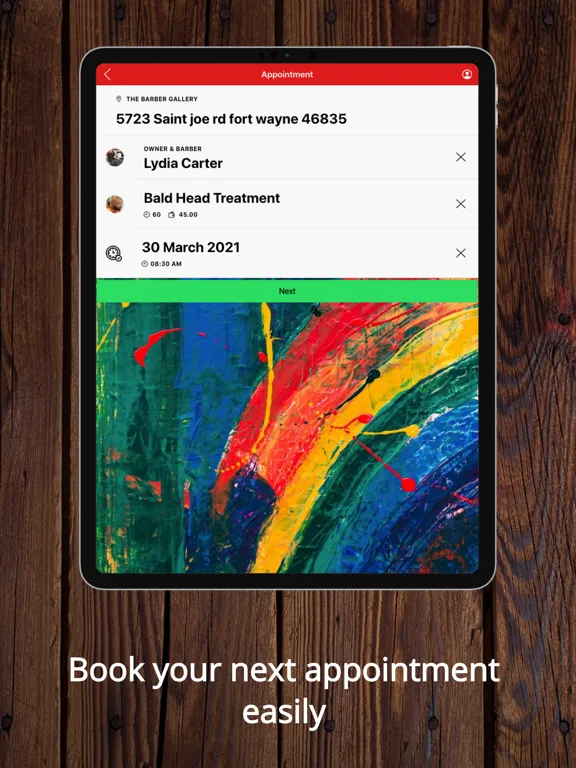 Capturas de tela do The Barber Gallery iPad 