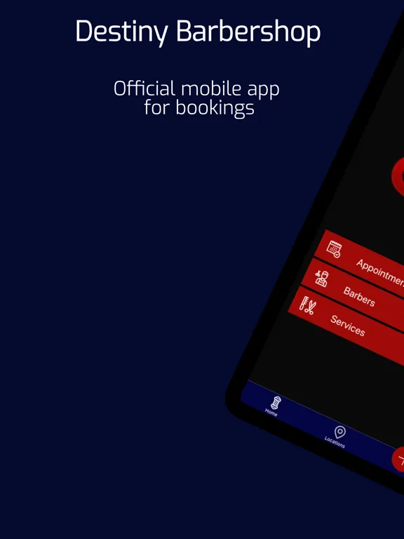 Tangkapan layar Destiny Barbershop iPad 