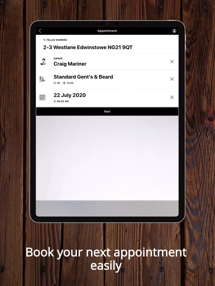 Fella'z Appointment iPad 应用截图