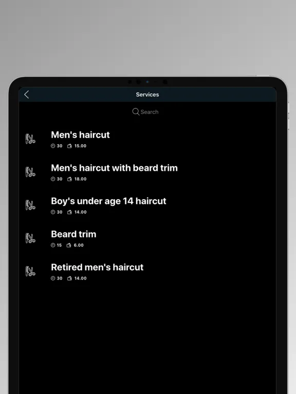 Capturas de tela do Fenner's Barbershop iPad 
