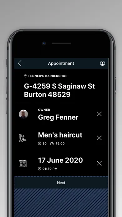 Capturas de tela do Fenner's Barbershop