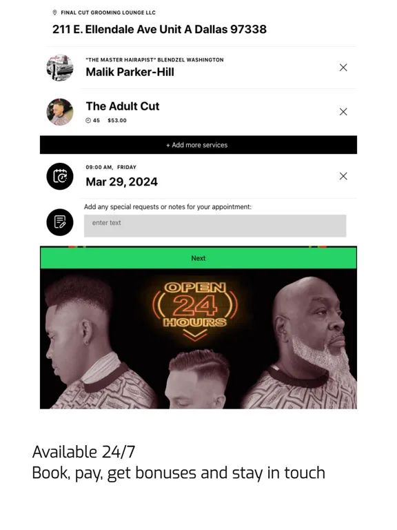 Final Cut Grooming Lounge iPad  Screenshots