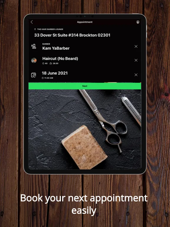 Capturas de tela do The Kave Barber Lounge iPad 
