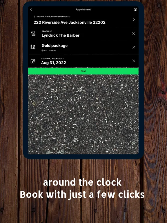 Tangkapan skrin Studio 76 Grooming Lounge iPad 