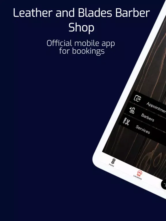 Leather and Blades Barber Shop iPad  स्क्रीनशॉट