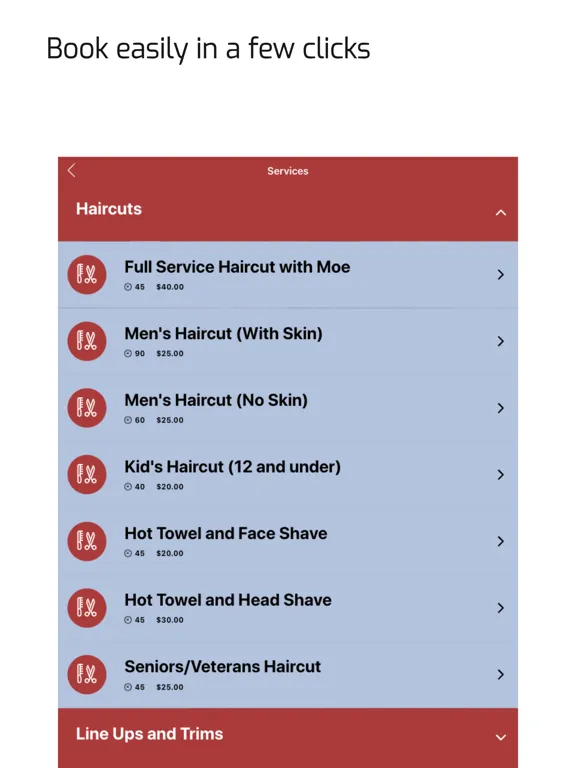 Moderno Barbershop iPad  Screenshots