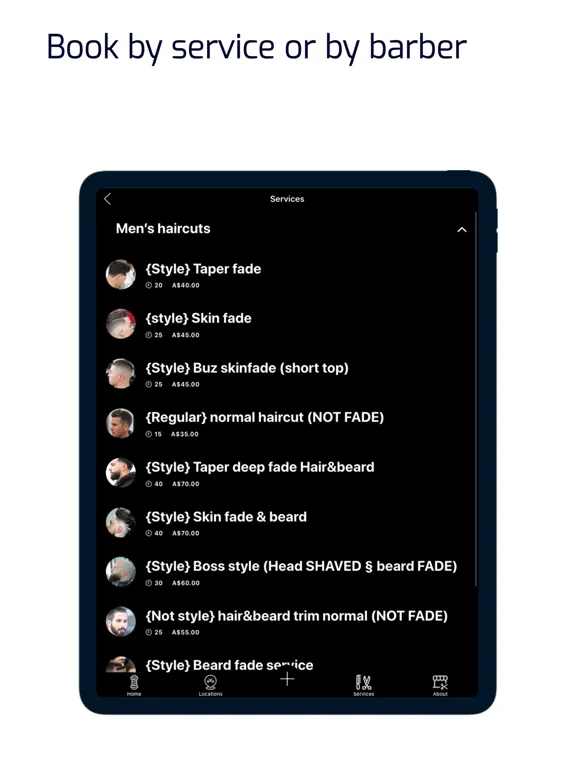 Zrzuty ekranu RGN Barber iPad 