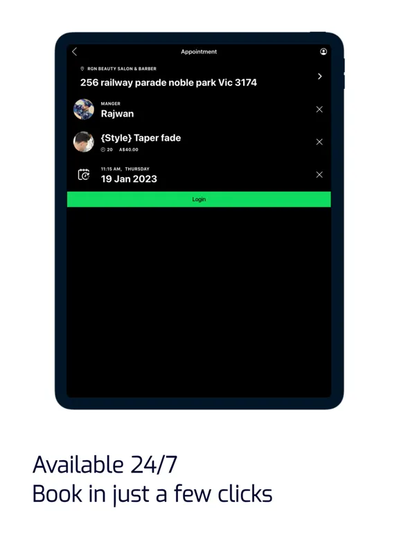 Zrzuty ekranu RGN Barber iPad 