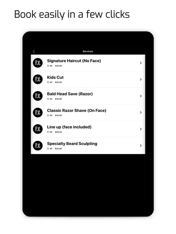 Zrzuty ekranu Rufus Tonsorial iPad 