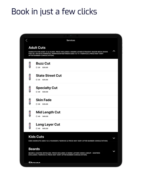 State Street Barbershop iPad  سکرین شاٹس